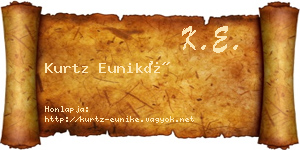 Kurtz Euniké névjegykártya